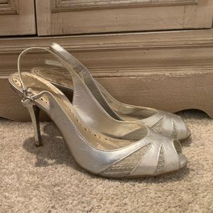 Bcbg silver heels